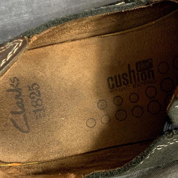 Clarks Mens Size 9M Trapell Form Style 2011280 Navy Nubuck Leather Casual Shoes - Picture 9 of 10